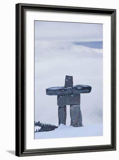 Gondola, Whistler to Blackcomb, Inuksuk First Nation Marker, British Columbia, Canada-Walter Bibikow-Framed Photographic Print