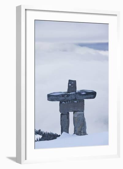 Gondola, Whistler to Blackcomb, Inuksuk First Nation Marker, British Columbia, Canada-Walter Bibikow-Framed Photographic Print