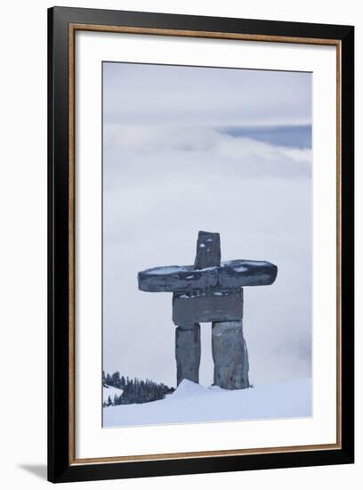 Gondola, Whistler to Blackcomb, Inuksuk First Nation Marker, British Columbia, Canada-Walter Bibikow-Framed Photographic Print