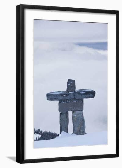 Gondola, Whistler to Blackcomb, Inuksuk First Nation Marker, British Columbia, Canada-Walter Bibikow-Framed Photographic Print