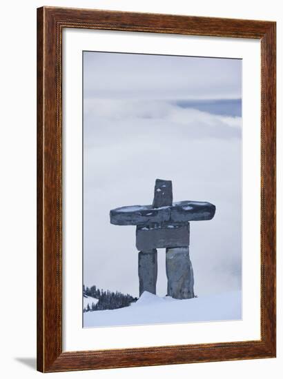 Gondola, Whistler to Blackcomb, Inuksuk First Nation Marker, British Columbia, Canada-Walter Bibikow-Framed Photographic Print