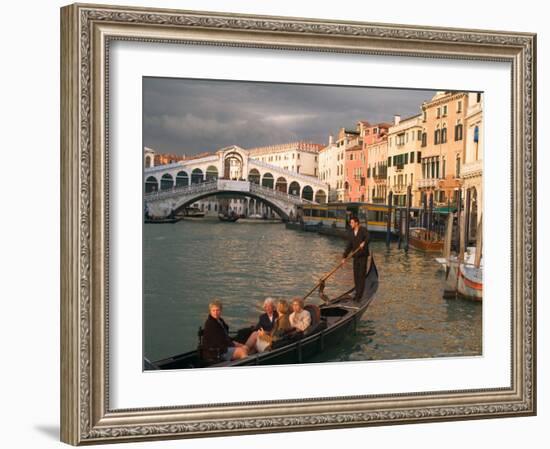 Gondola with Tourists in the Grand Canal, Venice, Italy-Janis Miglavs-Framed Photographic Print