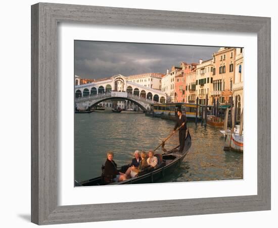 Gondola with Tourists in the Grand Canal, Venice, Italy-Janis Miglavs-Framed Photographic Print