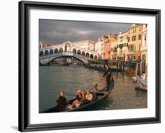 Gondola with Tourists in the Grand Canal, Venice, Italy-Janis Miglavs-Framed Photographic Print