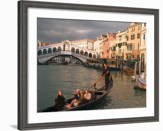 Gondola with Tourists in the Grand Canal, Venice, Italy-Janis Miglavs-Framed Photographic Print