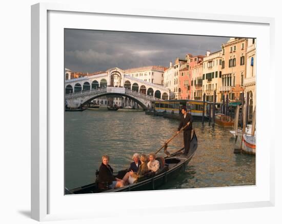 Gondola with Tourists in the Grand Canal, Venice, Italy-Janis Miglavs-Framed Photographic Print