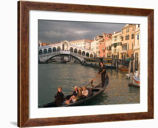 Gondola with Tourists in the Grand Canal, Venice, Italy-Janis Miglavs-Framed Photographic Print