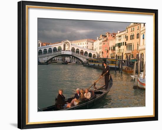 Gondola with Tourists in the Grand Canal, Venice, Italy-Janis Miglavs-Framed Photographic Print