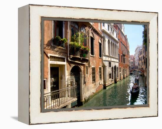 Gondolas along Canal, Venice, Italy-Lisa S. Engelbrecht-Framed Premier Image Canvas