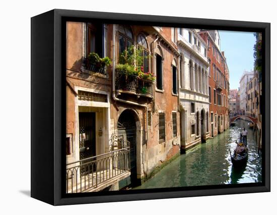 Gondolas along Canal, Venice, Italy-Lisa S. Engelbrecht-Framed Premier Image Canvas