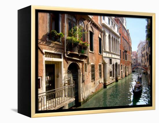 Gondolas along Canal, Venice, Italy-Lisa S. Engelbrecht-Framed Premier Image Canvas