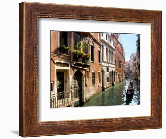 Gondolas along Canal, Venice, Italy-Lisa S. Engelbrecht-Framed Photographic Print