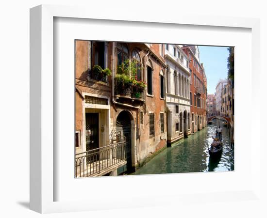 Gondolas along Canal, Venice, Italy-Lisa S. Engelbrecht-Framed Photographic Print