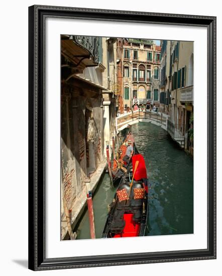 Gondolas along Canal, Venice, Italy-Lisa S. Engelbrecht-Framed Photographic Print