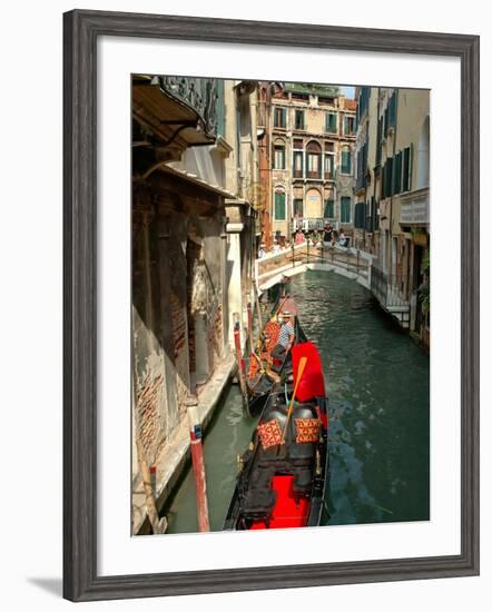 Gondolas along Canal, Venice, Italy-Lisa S. Engelbrecht-Framed Photographic Print