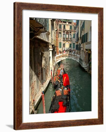 Gondolas along Canal, Venice, Italy-Lisa S. Engelbrecht-Framed Photographic Print