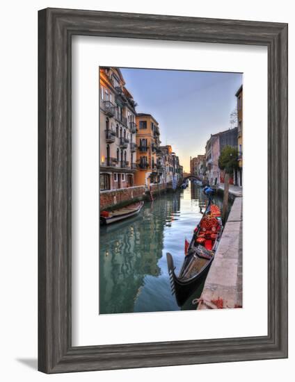 Gondolas Along the Canals of Venice, Italy-Darrell Gulin-Framed Photographic Print