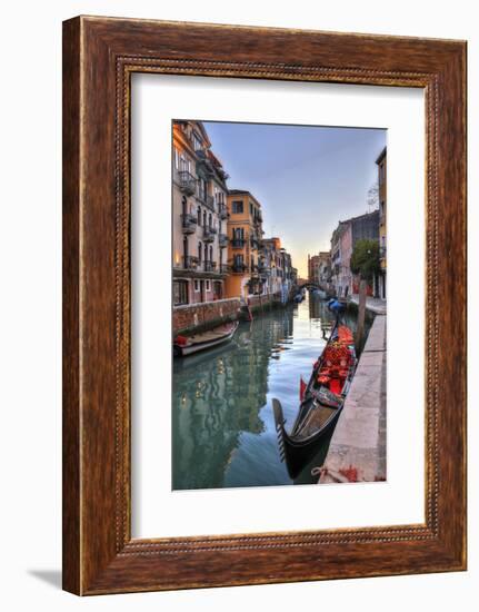 Gondolas Along the Canals of Venice, Italy-Darrell Gulin-Framed Photographic Print