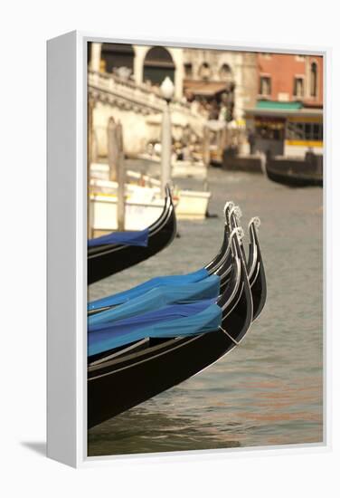 Gondolas Along the Grand Canal of Venice, Italy-David Noyes-Framed Premier Image Canvas