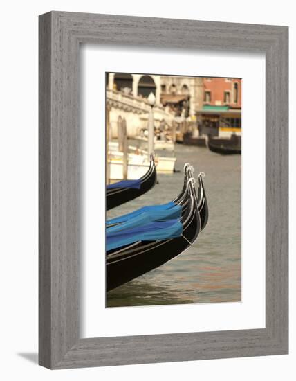 Gondolas Along the Grand Canal of Venice, Italy-David Noyes-Framed Photographic Print