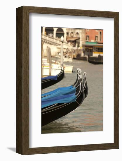 Gondolas Along the Grand Canal of Venice, Italy-David Noyes-Framed Photographic Print