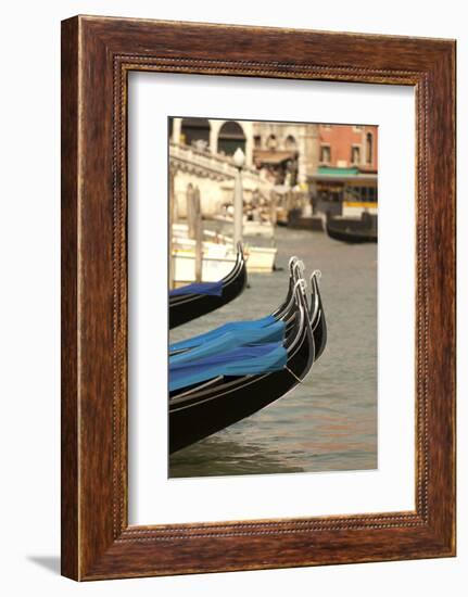 Gondolas Along the Grand Canal of Venice, Italy-David Noyes-Framed Photographic Print