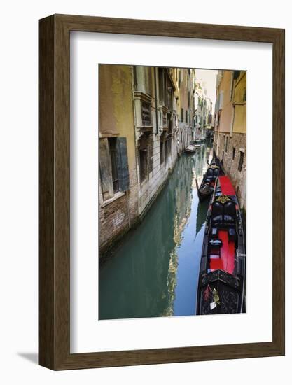 Gondolas and canal, Venice, Veneto, Italy-Russ Bishop-Framed Photographic Print