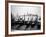 Gondolas and Gondoliers on a Rainy Day in Venice Italy, June 1965-null-Framed Photographic Print