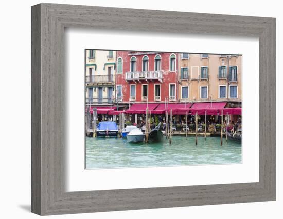 Gondolas and Restaurants at Grand Canal. Venice. Italy-Tom Norring-Framed Photographic Print