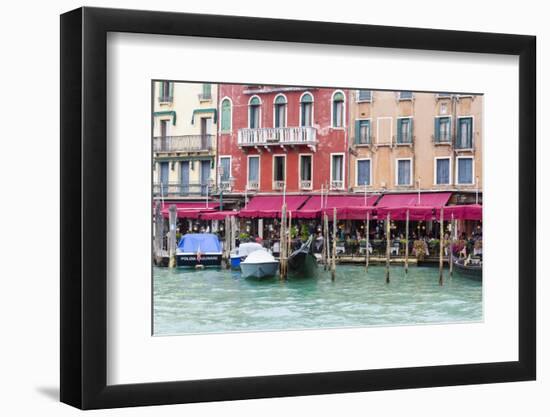 Gondolas and Restaurants at Grand Canal. Venice. Italy-Tom Norring-Framed Photographic Print