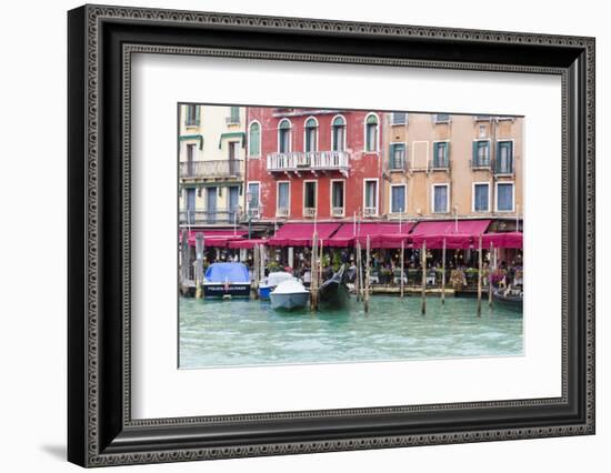 Gondolas and Restaurants at Grand Canal. Venice. Italy-Tom Norring-Framed Photographic Print