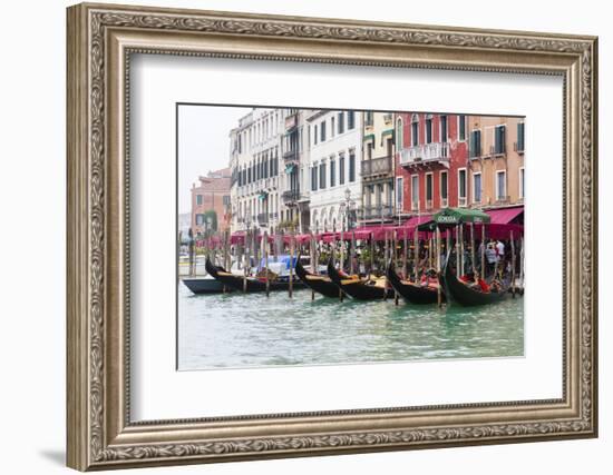Gondolas and Restaurants at Grand Canal. Venice. Italy-Tom Norring-Framed Photographic Print