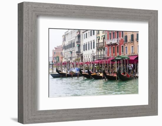 Gondolas and Restaurants at Grand Canal. Venice. Italy-Tom Norring-Framed Photographic Print