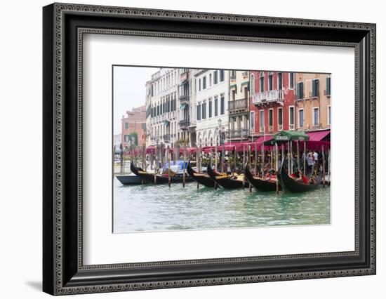 Gondolas and Restaurants at Grand Canal. Venice. Italy-Tom Norring-Framed Photographic Print