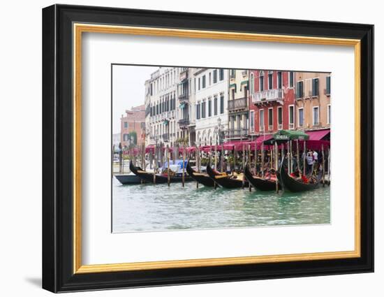 Gondolas and Restaurants at Grand Canal. Venice. Italy-Tom Norring-Framed Photographic Print