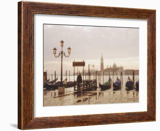 Gondolas and San Giorgio Maggiore, Venice, Veneto, Italy-Lee Frost-Framed Photographic Print