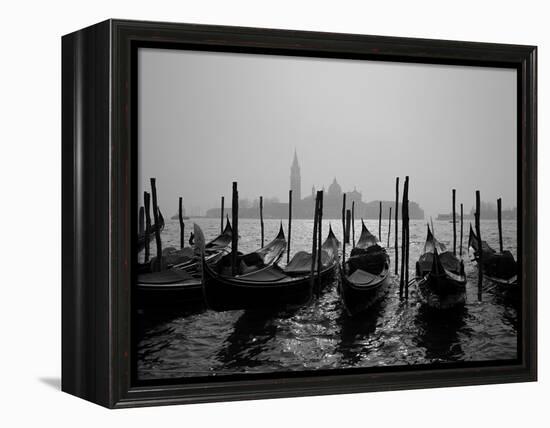 Gondolas and the Church of San Giorgio Maggiore, Venice, Veneto, Italy-Roy Rainford-Framed Premier Image Canvas