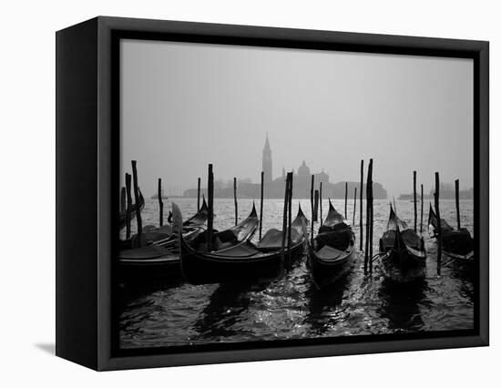 Gondolas and the Church of San Giorgio Maggiore, Venice, Veneto, Italy-Roy Rainford-Framed Premier Image Canvas