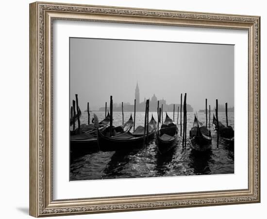 Gondolas and the Church of San Giorgio Maggiore, Venice, Veneto, Italy-Roy Rainford-Framed Photographic Print