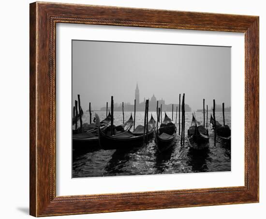 Gondolas and the Church of San Giorgio Maggiore, Venice, Veneto, Italy-Roy Rainford-Framed Photographic Print