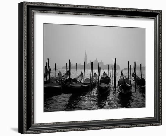 Gondolas and the Church of San Giorgio Maggiore, Venice, Veneto, Italy-Roy Rainford-Framed Photographic Print