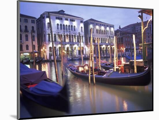 Gondolas at Night, Venice, Italy-Peter Adams-Mounted Photographic Print