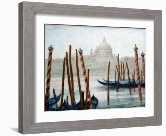 Gondolas At Rest-Richard Willis-Framed Giclee Print