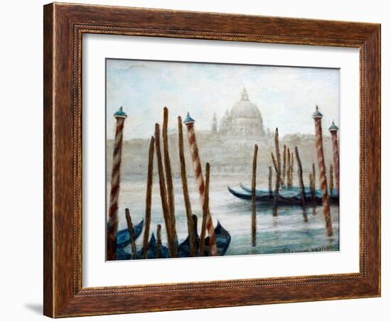 Gondolas At Rest-Richard Willis-Framed Giclee Print