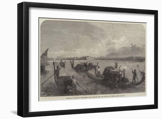 Gondolas Conveying Passengers and Luggage over the Lagoon to Venice-null-Framed Giclee Print