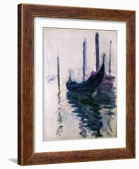 Gondolas in Venice, 1908-Claude Monet-Framed Giclee Print