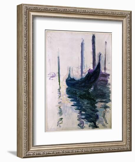 Gondolas in Venice, 1908-Claude Monet-Framed Giclee Print