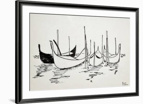 Gondolas in Venice, Italy are a symbol of this city of water.-Richard Lawrence-Framed Photographic Print