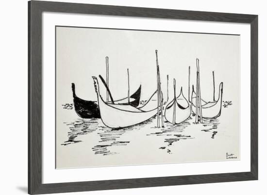 Gondolas in Venice, Italy are a symbol of this city of water.-Richard Lawrence-Framed Photographic Print