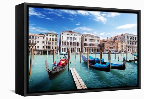 Gondolas in Venice, Italy.-Iakov Kalinin-Framed Premier Image Canvas